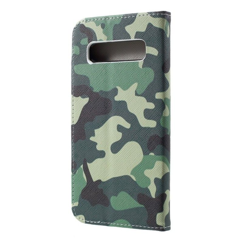 Leren Hoesje Samsung Galaxy S10 Militaire Camouflage