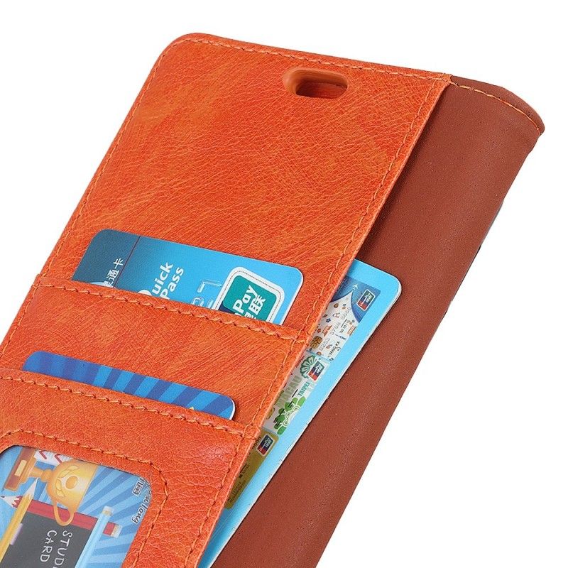 Leren Hoesje Samsung Galaxy S10 Rood Zwart Glanzend Leereffect