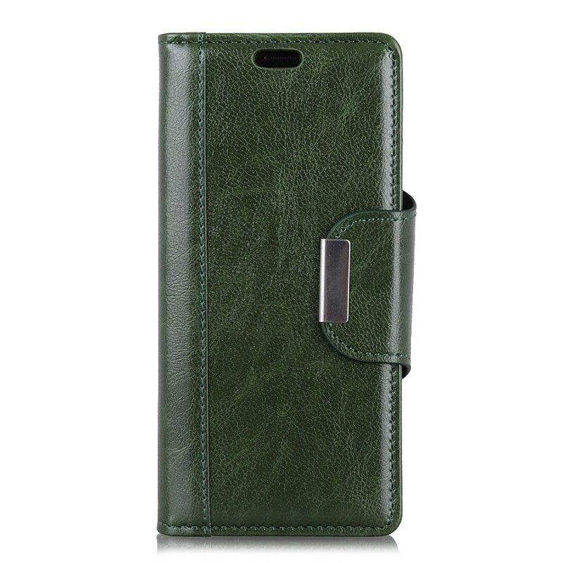 Leren Hoesje voor Samsung Galaxy S10 Groen Sluiting Elegantie Van Imitatieleer