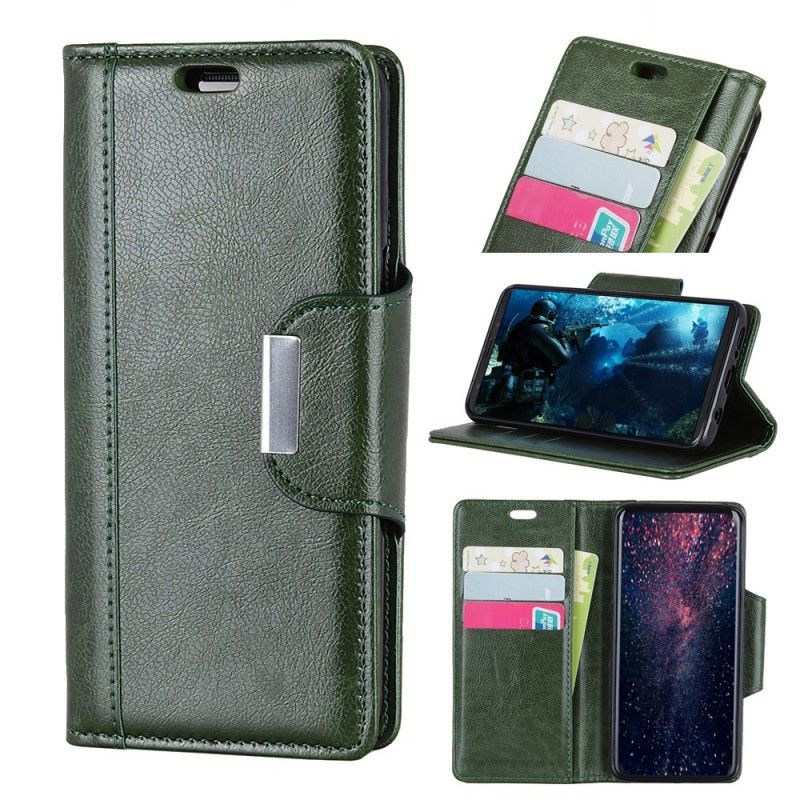 Leren Hoesje voor Samsung Galaxy S10 Groen Sluiting Elegantie Van Imitatieleer