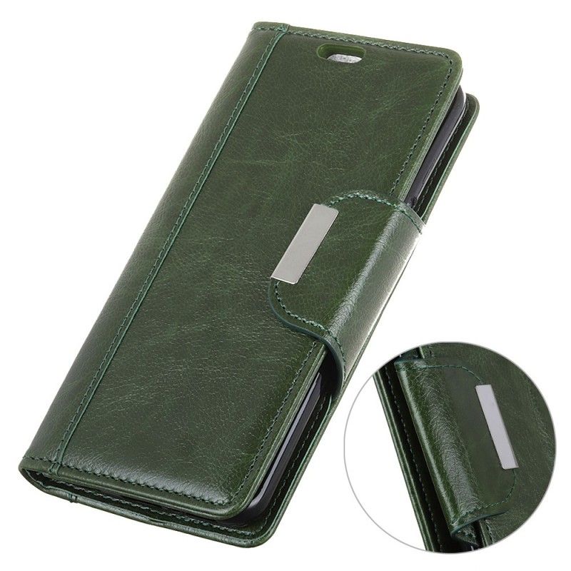 Leren Hoesje voor Samsung Galaxy S10 Groen Sluiting Elegantie Van Imitatieleer