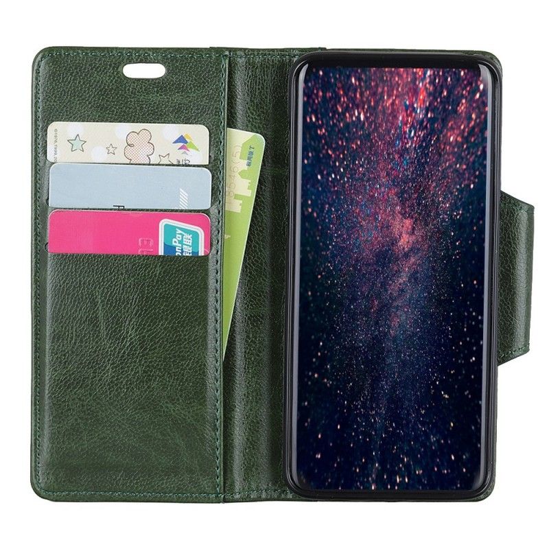 Leren Hoesje voor Samsung Galaxy S10 Groen Sluiting Elegantie Van Imitatieleer