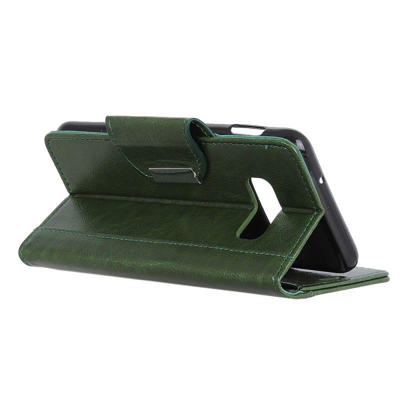 Leren Hoesje voor Samsung Galaxy S10 Groen Sluiting Elegantie Van Imitatieleer