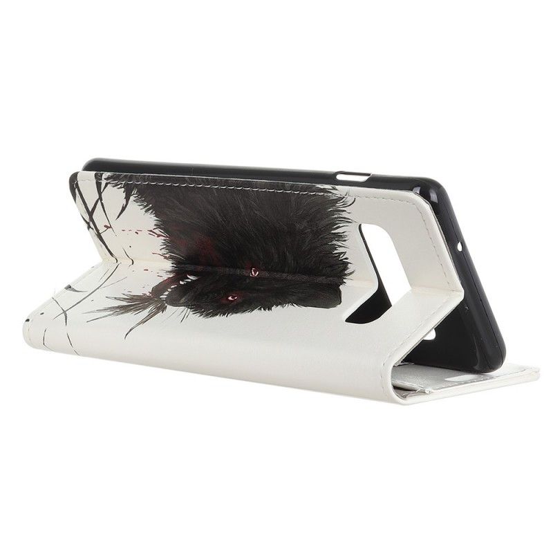 Leren Hoesje voor Samsung Galaxy S10 Hongerige Wolf