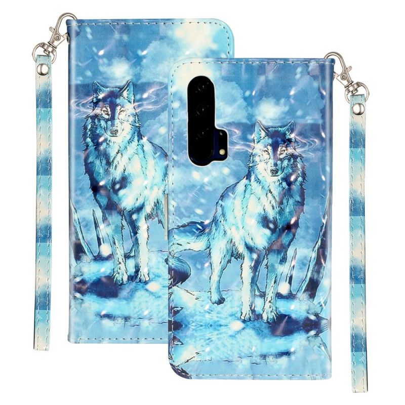 Bescherming Hoesje Honor 20 Pro Telefoonhoesje Wolflichtvlekken Met Riem