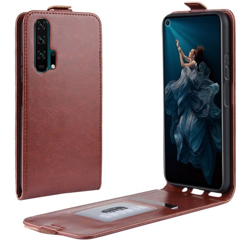 Bescherming Hoesje Honor 20 Pro Wit Zwart Retro Vouwen