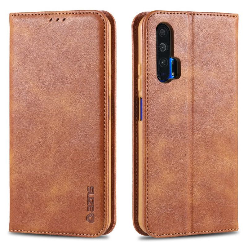 Folio-hoesje Honor 20 Pro Rood Zwart Azns Kunstleer
