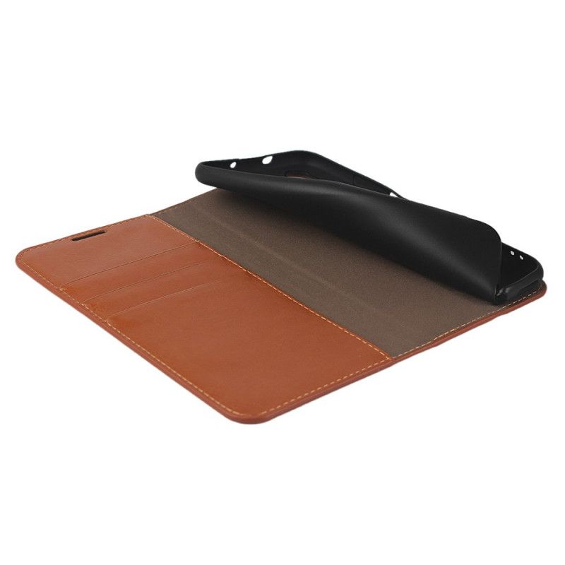 Folio-hoesje Honor 20 Pro Rood Zwart Echt Verouderd Leer