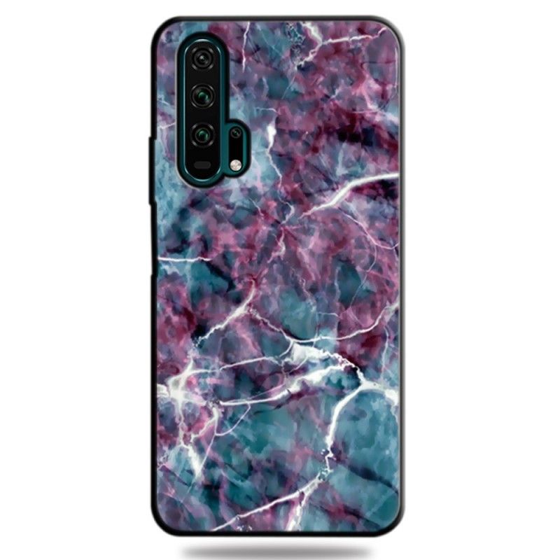 Hoesje Honor 20 Pro Telefoonhoesje Paars Marmer