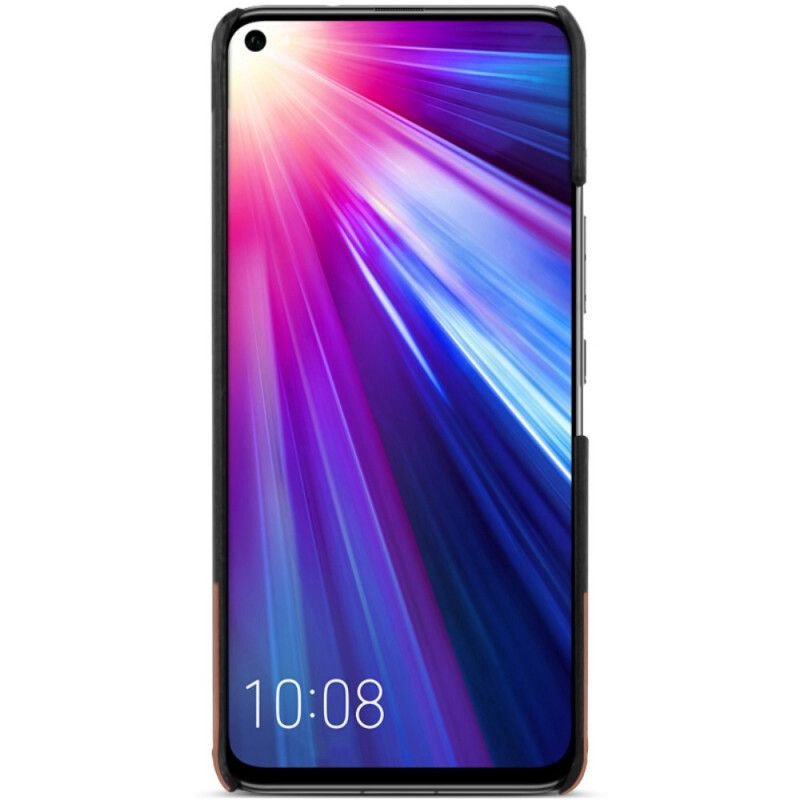 Hoesje voor Honor 20 Pro Rood Zwart Imak Ruiyi Serie Leereffect