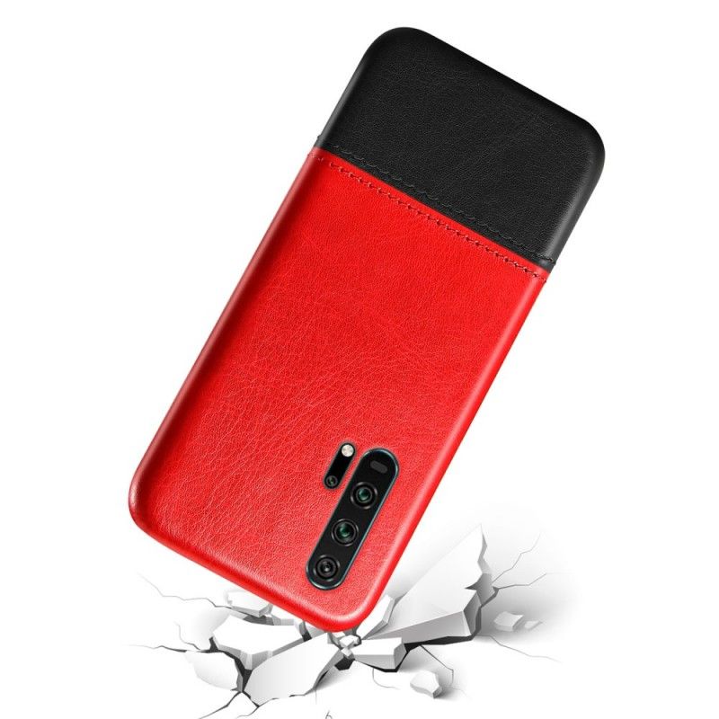 Hoesje voor Honor 20 Pro Zwart Tweekleurig Leereffect