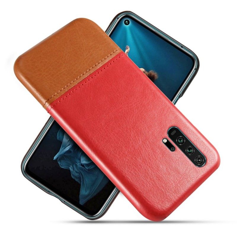 Hoesje voor Honor 20 Pro Zwart Tweekleurig Leereffect