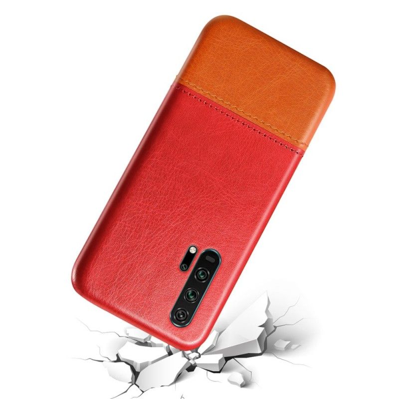 Hoesje voor Honor 20 Pro Zwart Tweekleurig Leereffect