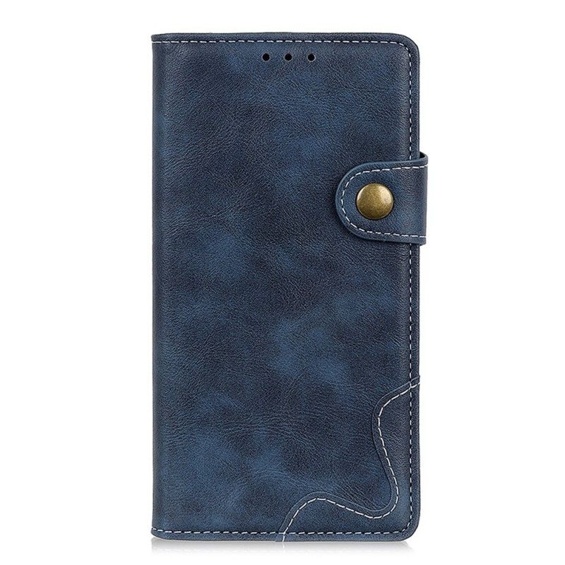 Leren Hoesje Honor 20 Pro Donkerblauw Telefoonhoesje Artistiek Knopen Aannaaien