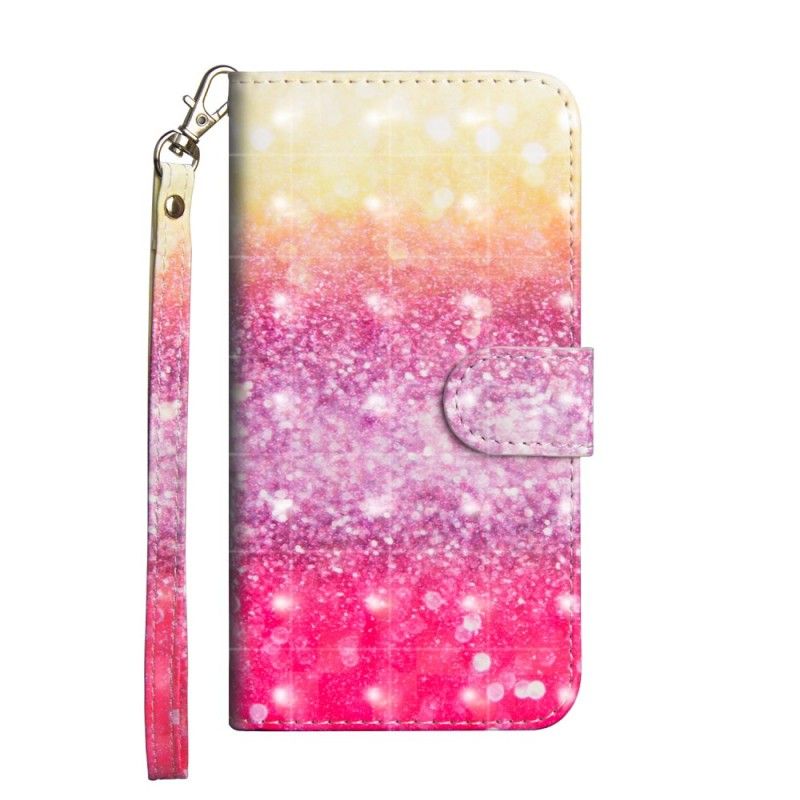 Leren Hoesje Honor 20 Pro Magenta Glitterverloop