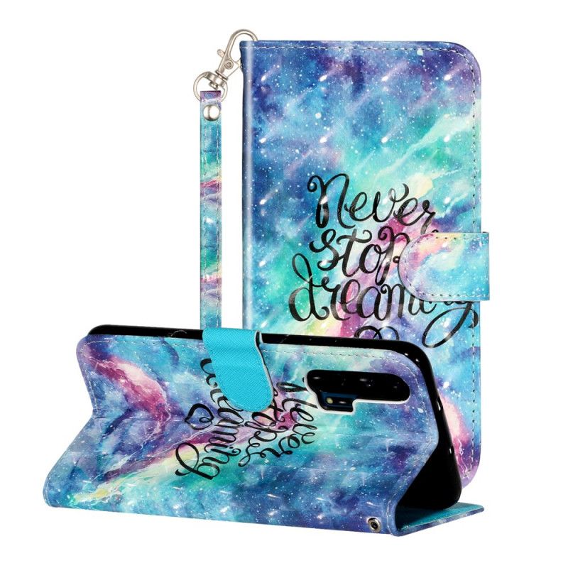 Leren Hoesje Honor 20 Pro Stop Nooit Met Dromen Van Lichte Plekjes Met String