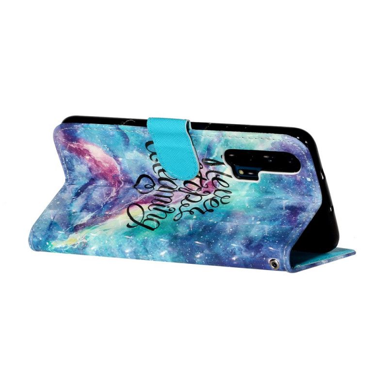 Leren Hoesje Honor 20 Pro Stop Nooit Met Dromen Van Lichte Plekjes Met String