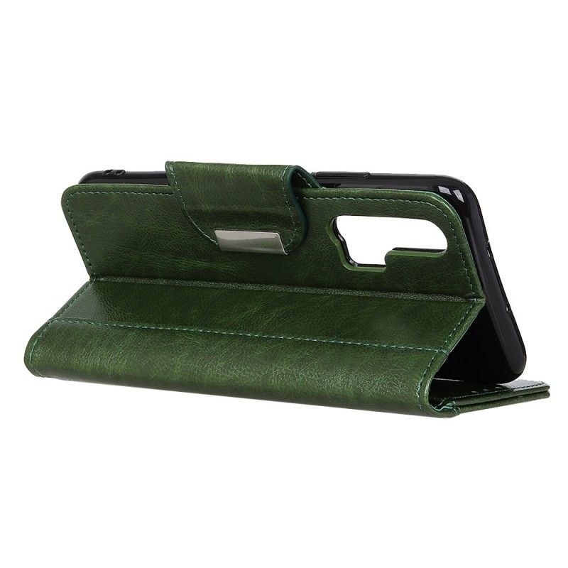 Leren Hoesje voor Honor 20 Pro Groen Sluiting Elegantie Van Imitatieleer