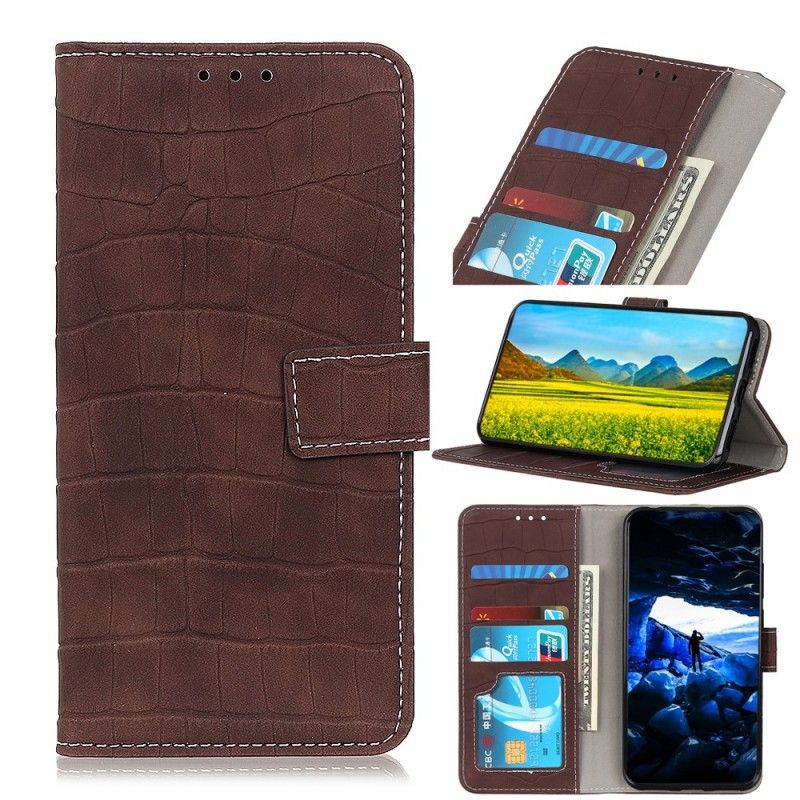 Leren Hoesje voor Honor 20 Pro Turkoois Krokodillenkracht