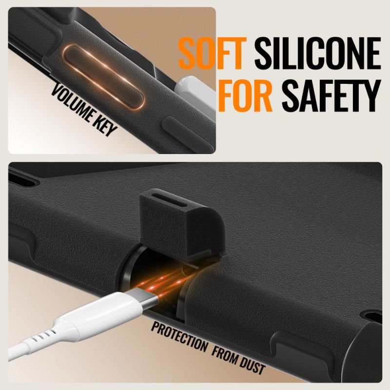 Cover Hoesje Samsung Galaxy Tab S11 Ultra Telefoonhoesje Drievoudige Bescherming Met Draaibare Handgreep