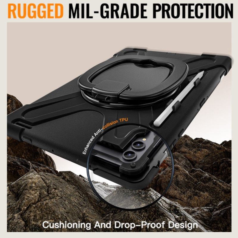 Cover Hoesje Samsung Galaxy Tab S11 Ultra Telefoonhoesje Drievoudige Bescherming Met Draaibare Handgreep