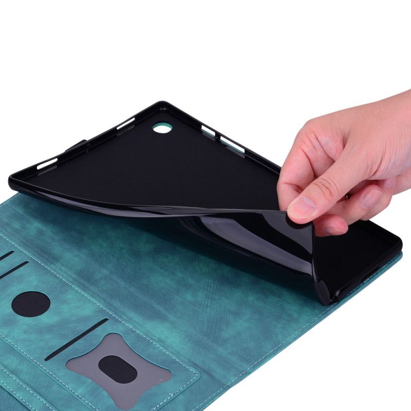 Flip Case Leren Samsung Galaxy Tab S11 Ultra Kattenscène Met Suède-effect