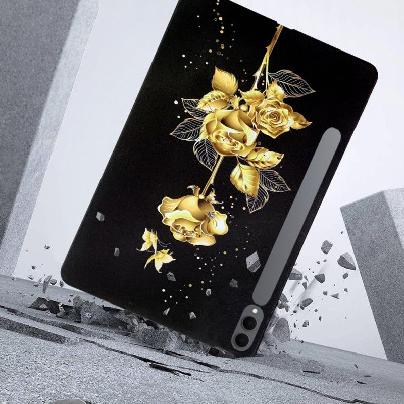 Hoesje Samsung Galaxy Tab S11 Ultra Vlinders En Gouden Rozen