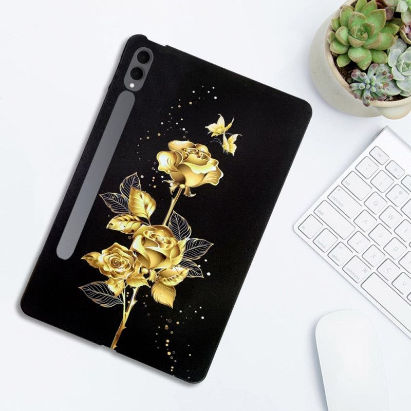 Hoesje Samsung Galaxy Tab S11 Ultra Vlinders En Gouden Rozen