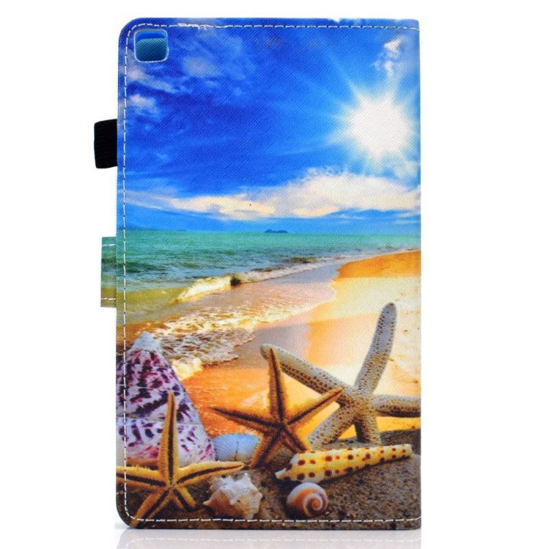 Bescherming Hoesje Samsung Galaxy Tab A7 Lichtblauw Donkerblauw Leuk Strand