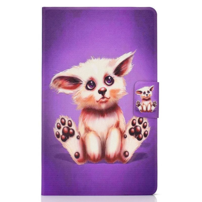 Cover Folio-hoesje Samsung Galaxy Tab A7 Paars Donkerblauw Telefoonhoesje Grappige Kat