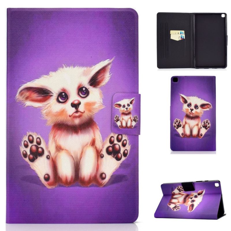 Cover Folio-hoesje Samsung Galaxy Tab A7 Paars Donkerblauw Telefoonhoesje Grappige Kat