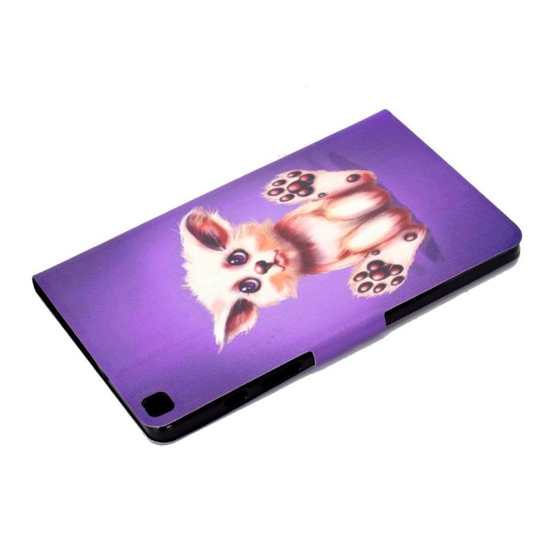 Cover Folio-hoesje Samsung Galaxy Tab A7 Paars Donkerblauw Telefoonhoesje Grappige Kat
