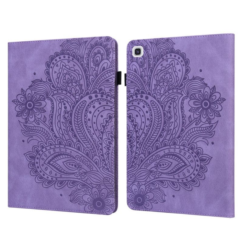 Cover Samsung Galaxy Tab A7 Groen Rood Barokke Bloemen