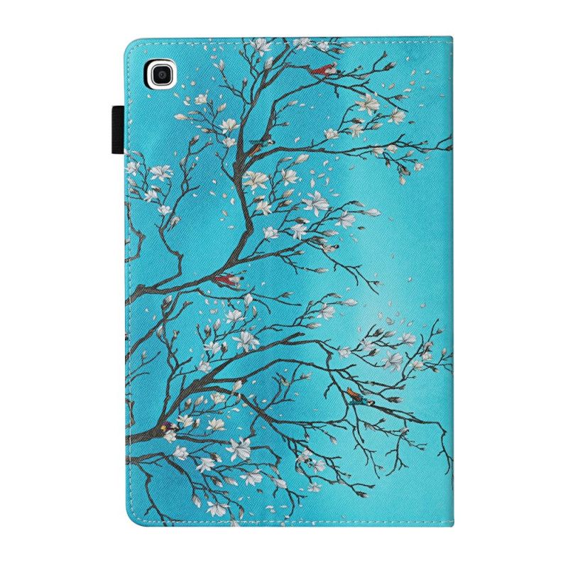 Flip Case Leren Samsung Galaxy Tab A7 Bloeiende Takken
