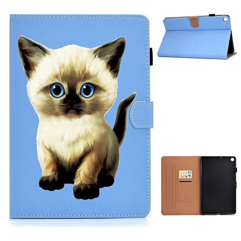 Flip Case Leren Samsung Galaxy Tab A7 Leuk Kitten
