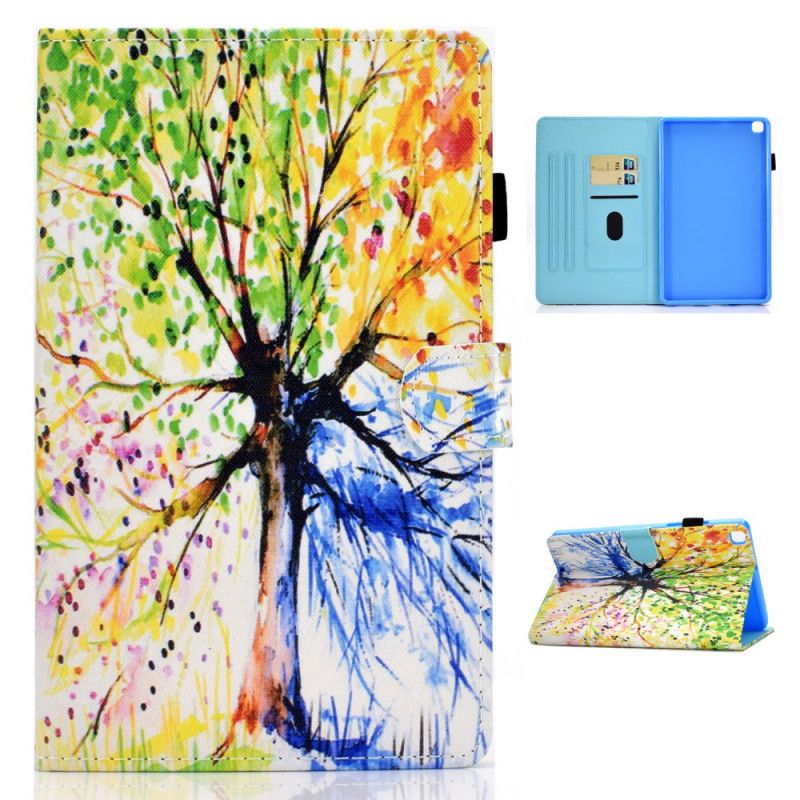Leren Hoesje Samsung Galaxy Tab A7 Aquarelboom
