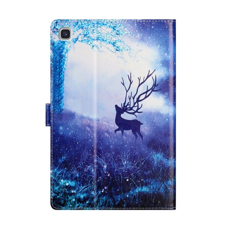 Leren Hoesje Samsung Galaxy Tab A7 Lichtblauw Donkerblauw Telefoonhoesje Hert