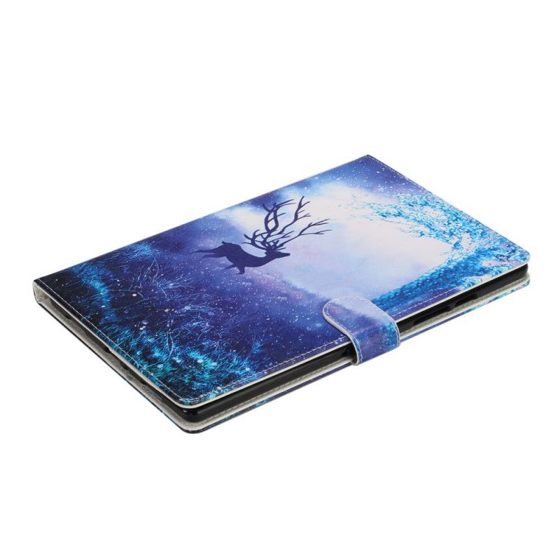 Leren Hoesje Samsung Galaxy Tab A7 Lichtblauw Donkerblauw Telefoonhoesje Hert