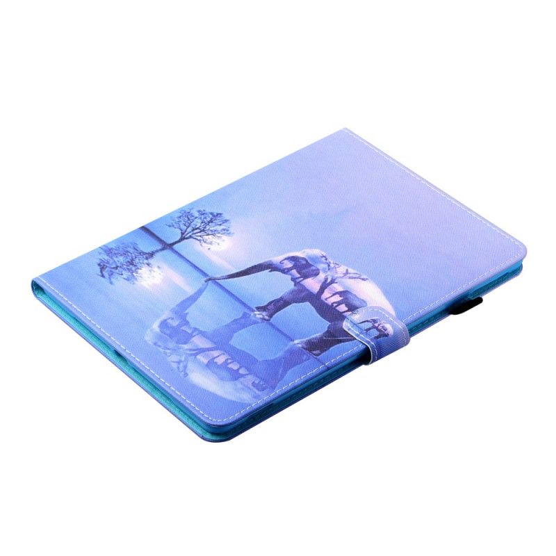 Leren Hoesje Samsung Galaxy Tab A7 Olifant Art