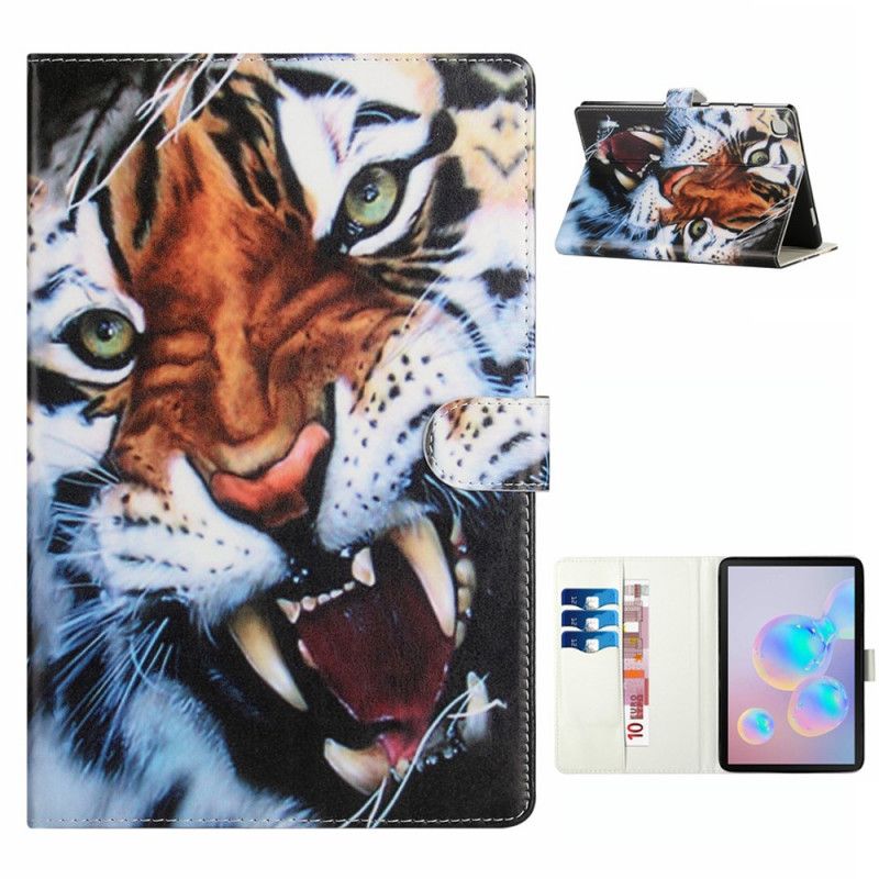 Leren Hoesje Samsung Galaxy Tab A7 Prachtige Tijger