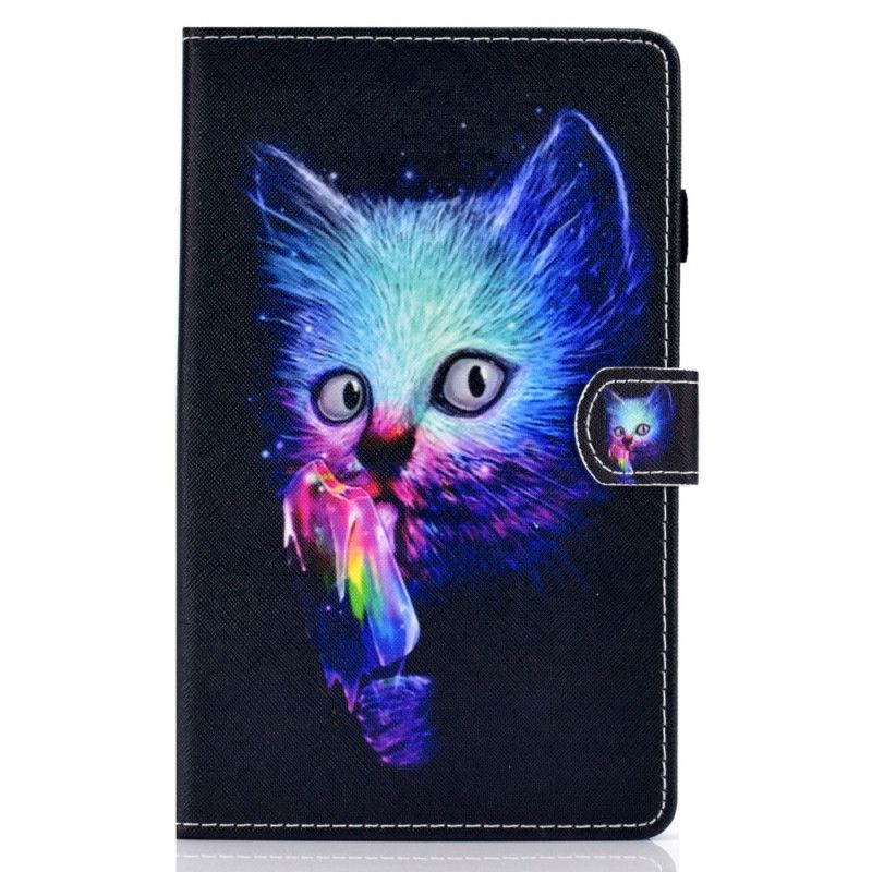 Leren Hoesje Samsung Galaxy Tab A7 Psycho Cat