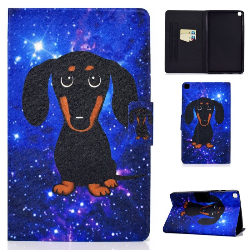 Leren Hoesje Samsung Galaxy Tab A7 Telefoonhoesje Schattige Hond
