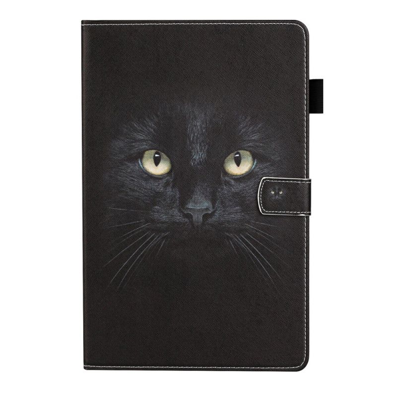 Leren Hoesje Samsung Galaxy Tab A7 Telefoonhoesje Zwarte Kattenogen