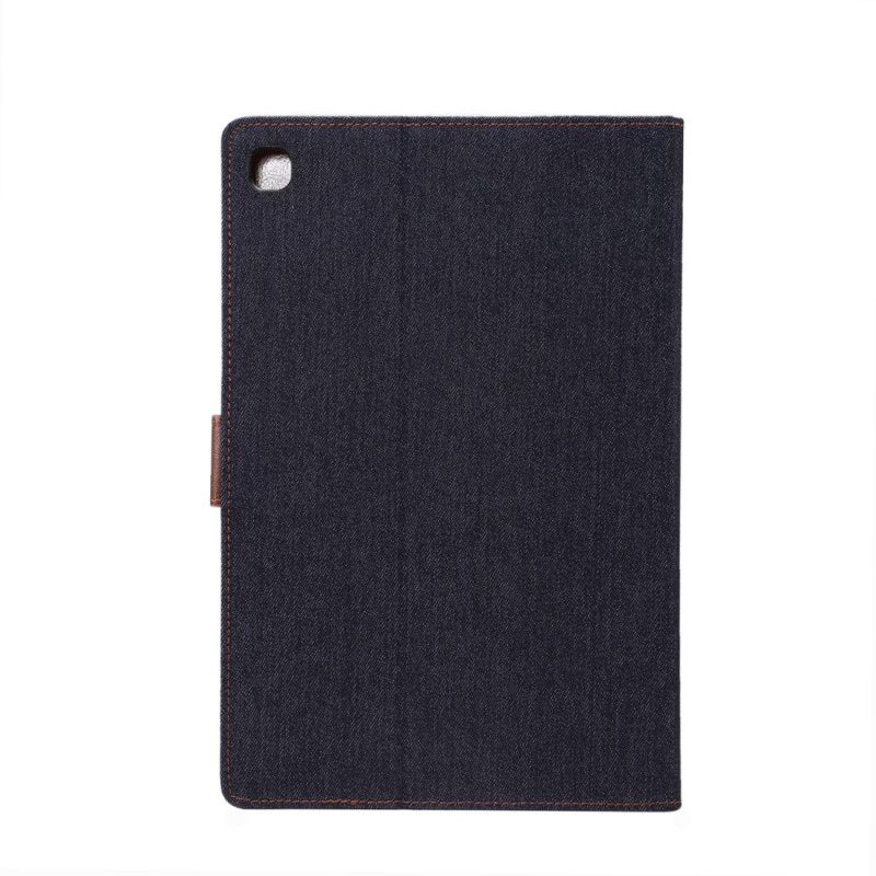 Leren Hoesje voor Samsung Galaxy Tab A7 Donkerblauw Zwart Spijkerbroek