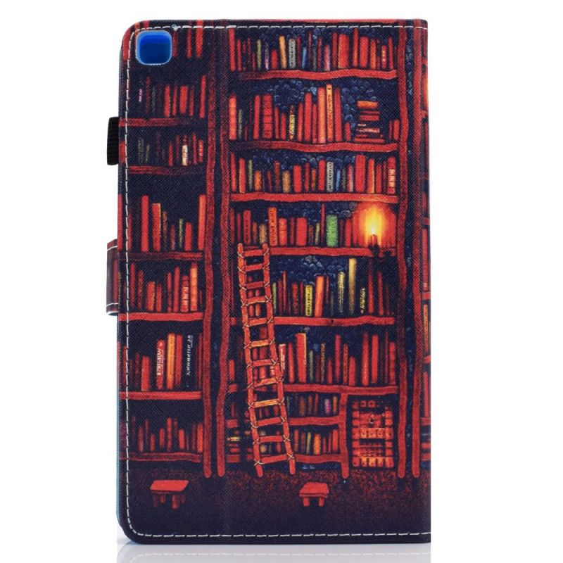 Leren Hoesje voor Samsung Galaxy Tab A7 Donkerrood Bruin Bibliotheek
