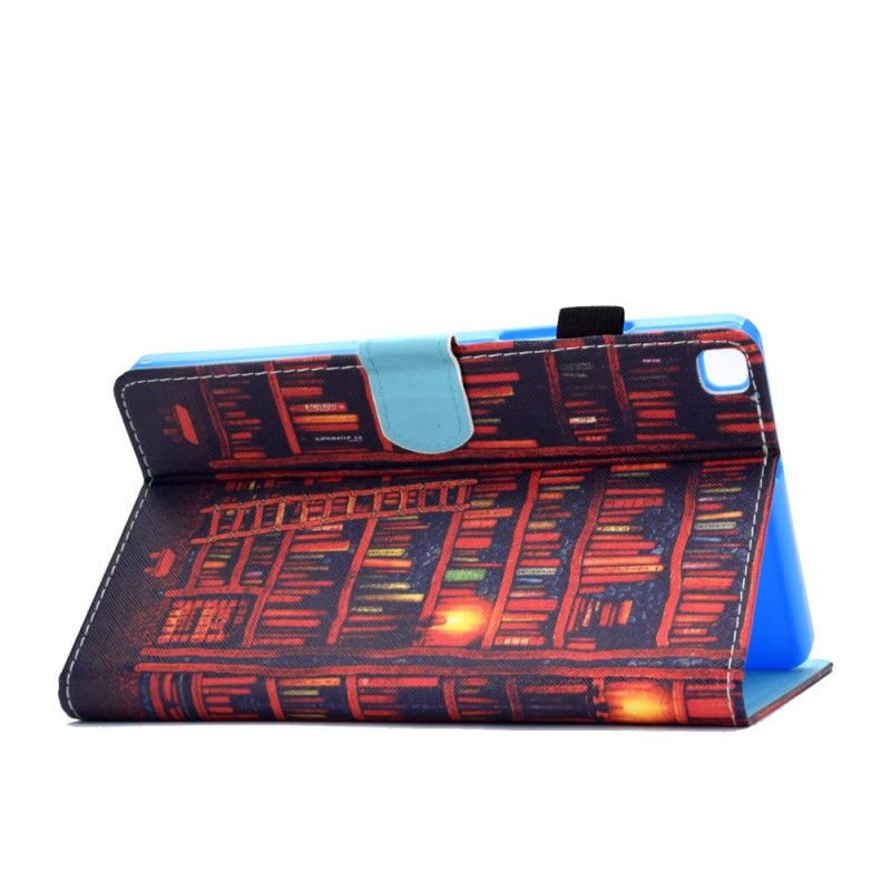 Leren Hoesje voor Samsung Galaxy Tab A7 Donkerrood Bruin Bibliotheek