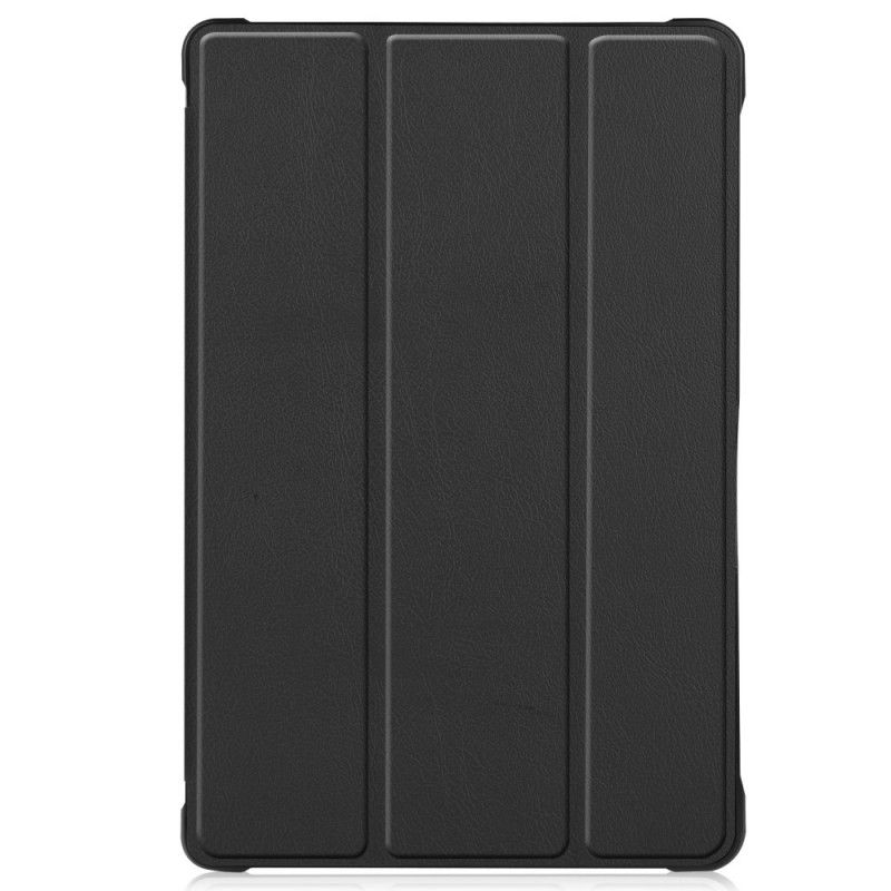 Smart Case Samsung Galaxy Tab A7 Grijs Zwart Lychee Imitatieleer