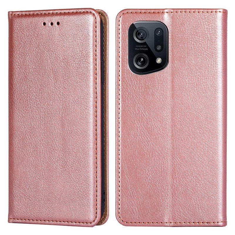 Bescherming Hoesje voor Oppo Find X5 Folio-hoesje Effen Kleur