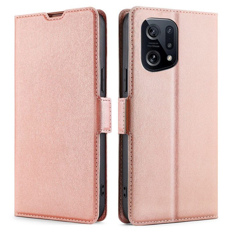 Flip Case voor Oppo Find X5 Folio-hoesje Flap Dubbel Ontwerp