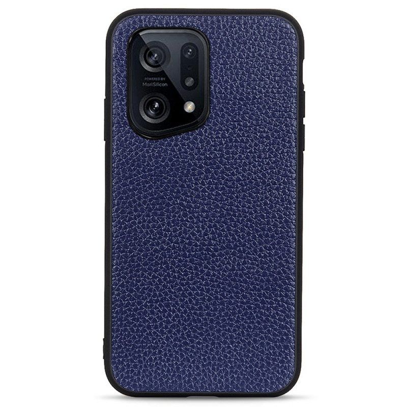 Hoesje voor Oppo Find X5 Echt Litchi-leer